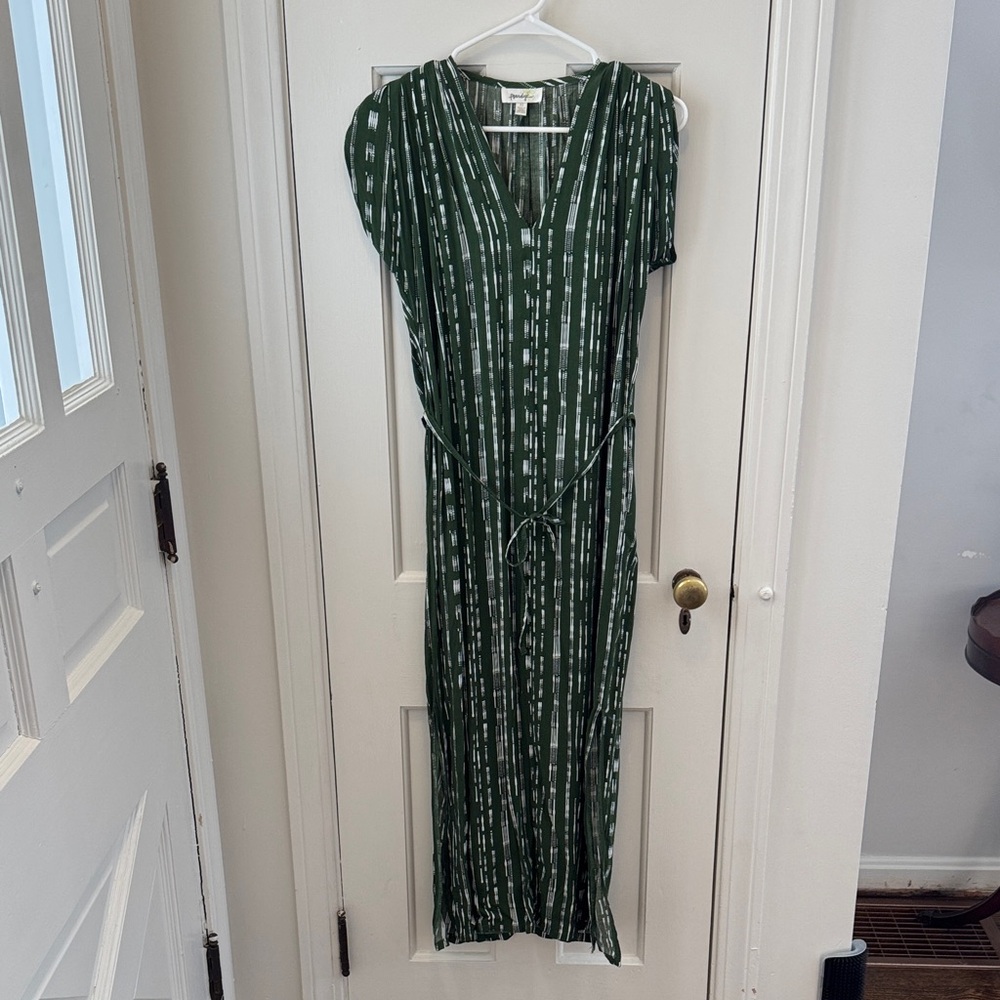Chic Green Striped Maxi Dress